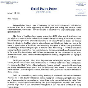 congratulation letter from senator murphy