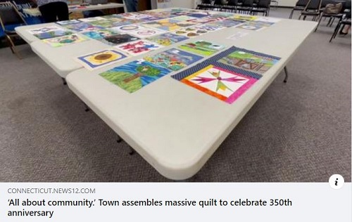 quilt pieces on the table