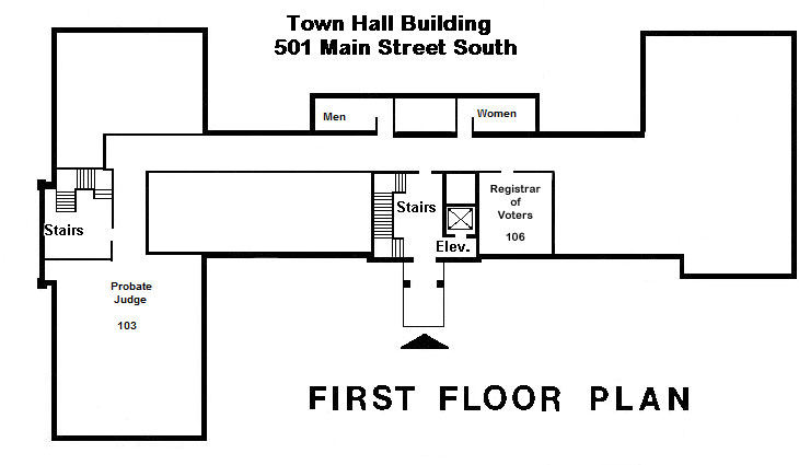 Map of first floor of town hall