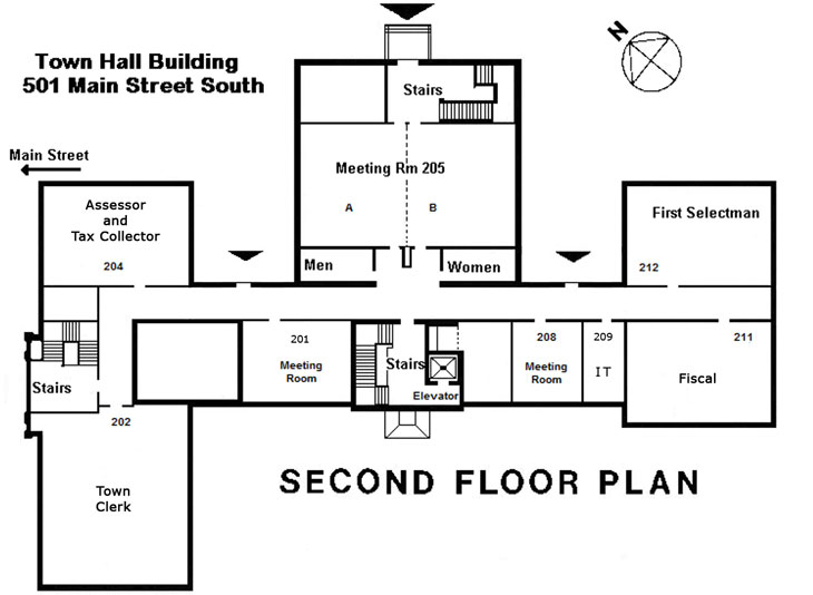 Map of second floor of town hall