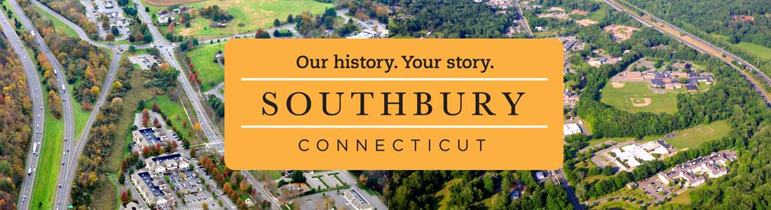 Aerial view of Southbury with EDC logo