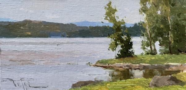 August Lake painting by Zufar Bikbov 