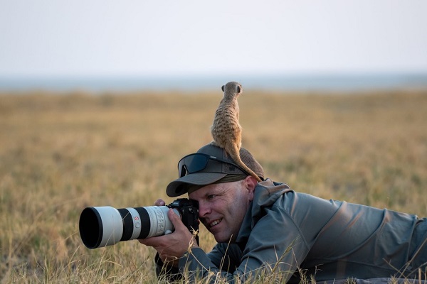 James Ward with meerkat