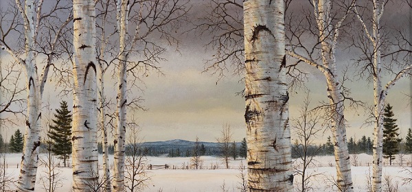 birches painting