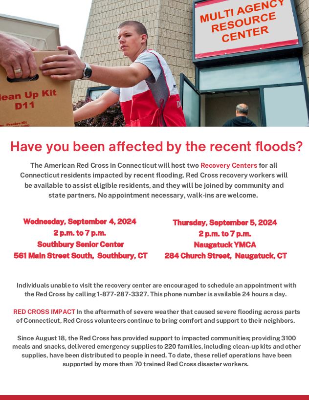 red cross recovery center flyer