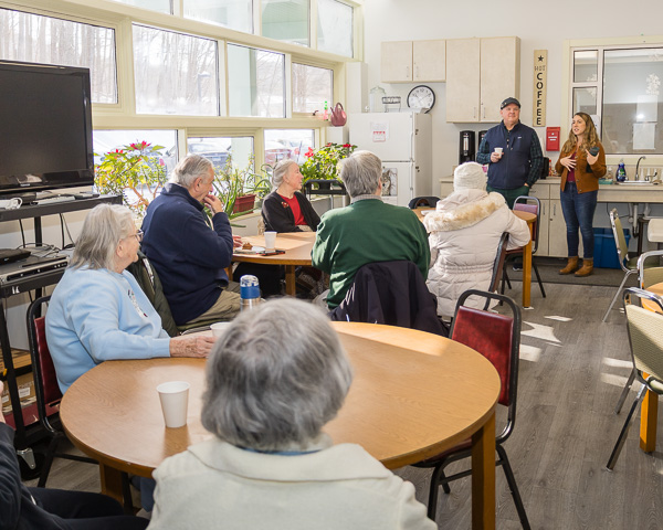 first selectman speaking at senior center