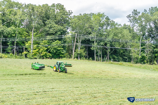 tractor on a green field