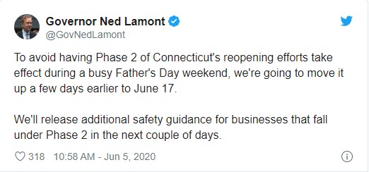 governor's tweet about phase 2