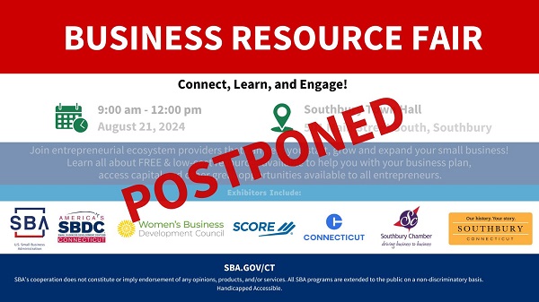 resource fair postponed flyer