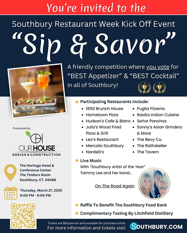 sip and savor event flyer