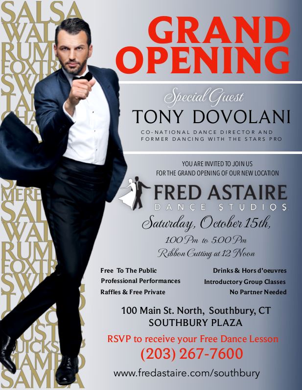 fred astaire dance studio grand opening flyer