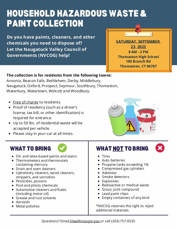 household hazardous waste and paint collection flyer