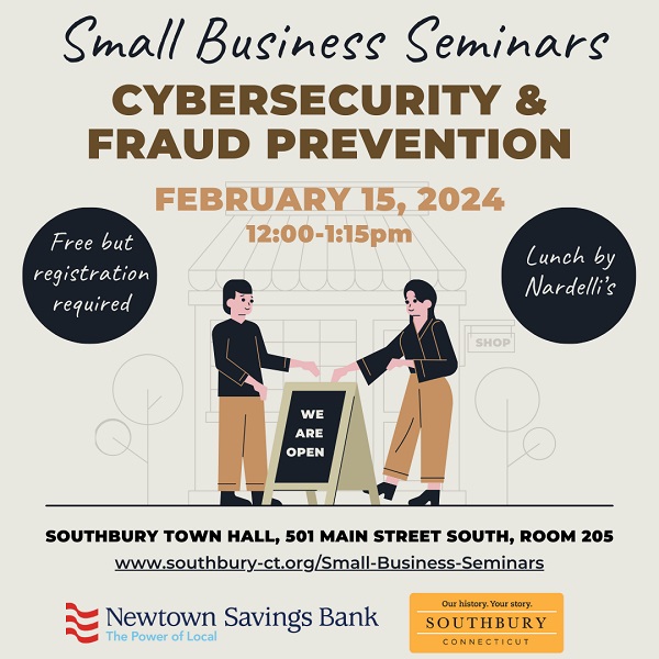 small business seminar on cybersecurity flyer