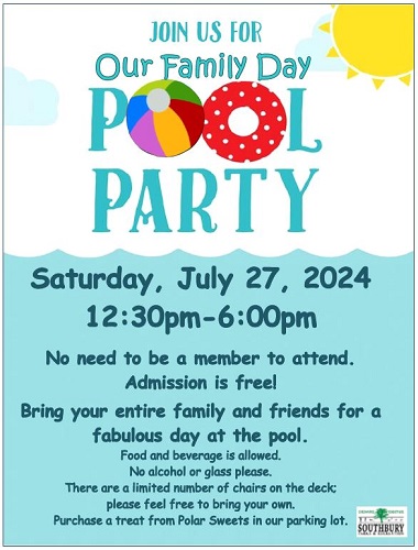 family pool party day flyer