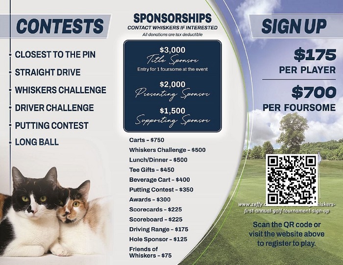 whiskers golf tournament flyer