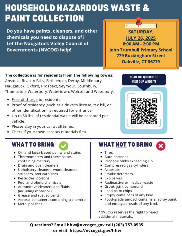 household hazardous waste and paint collection flyer