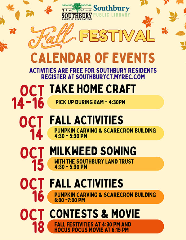 fall festival week events flyer