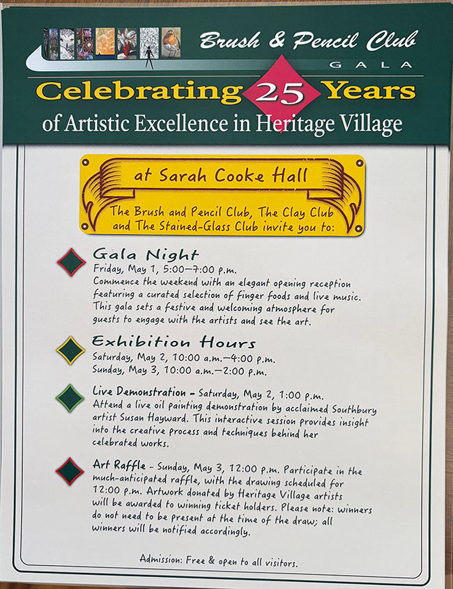 brush and pencil club celebration flyer