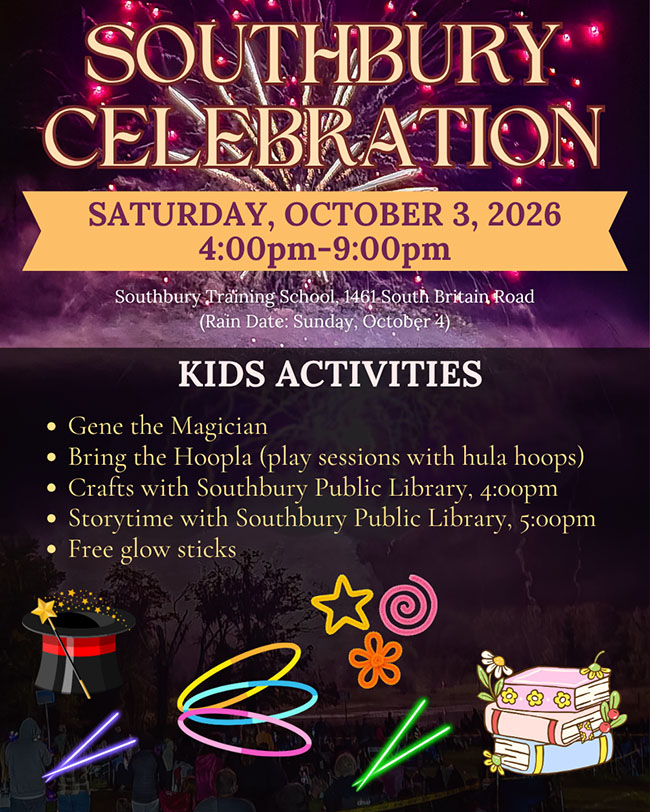 southbury celebration kids activities flyer