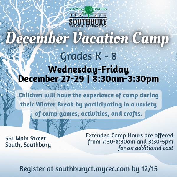 December vacation camp flyer