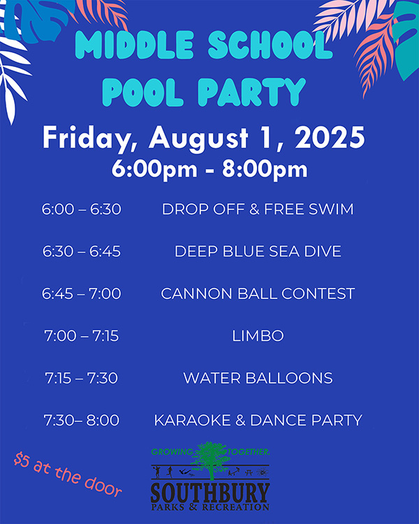 middle school party flyer