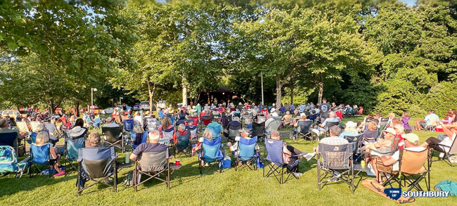 people enjoying a concert in the park