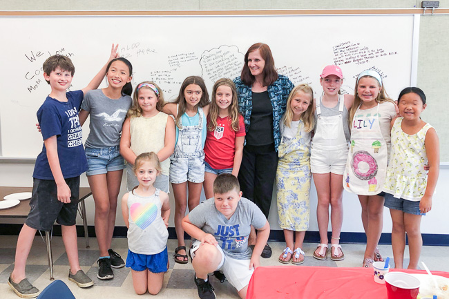 group of children with instructor
