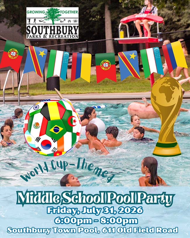 middle school pool party flyer